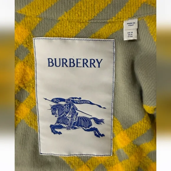 Burberry Check Plaid Pattern Wool Blend Jacket, Size 8 - Picture 14 of 16